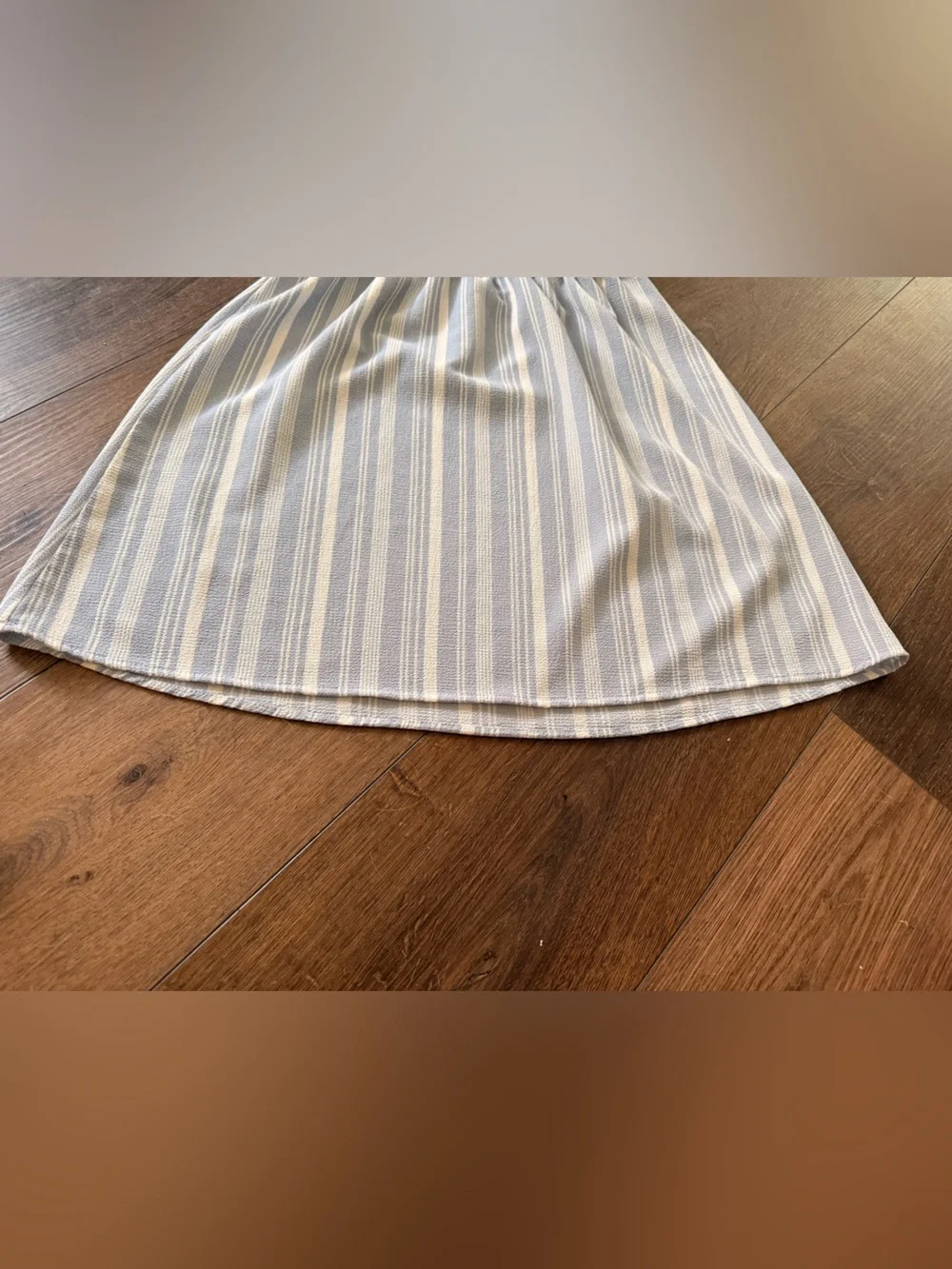 Girls' Striped Blue and White Casual Dress